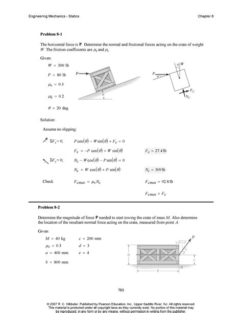 Chapter 8 Statics Solution Hibbeler Reader