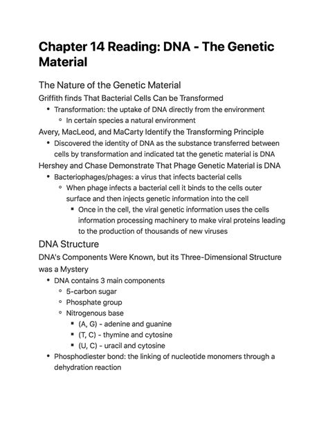 Chapter 9 Directed Reading Dna The Genetic Material Answers Reader