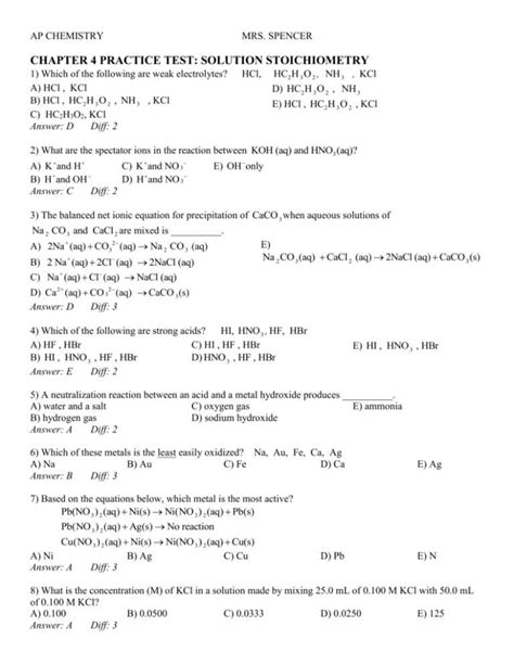 Chapter Assesment Answer Key For Chemistry Kindle Editon