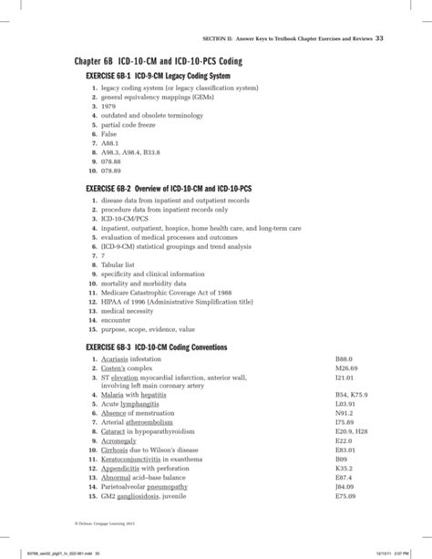 Chapter Review Answer Key 2013 Icd 10 Reader