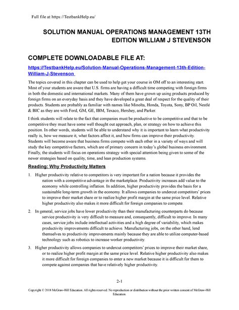 Chapter Solutions Operations Management Doc