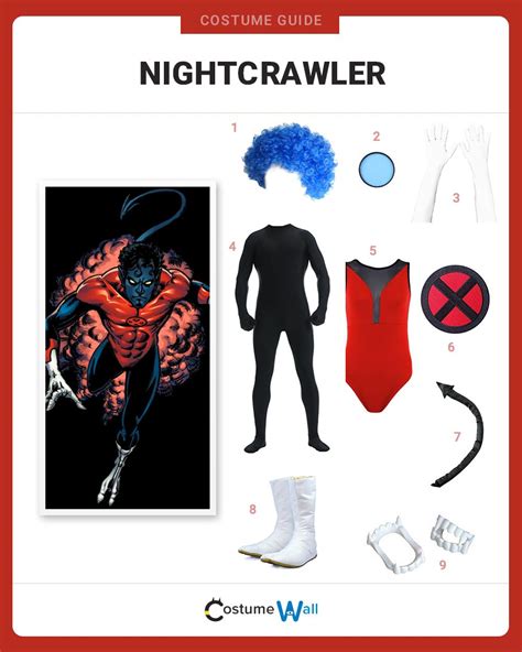 Characteristic Elements of Nightcrawler's Costume: