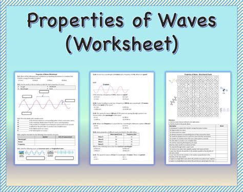 Characteristics Of Waves Worksheet Answers PDF