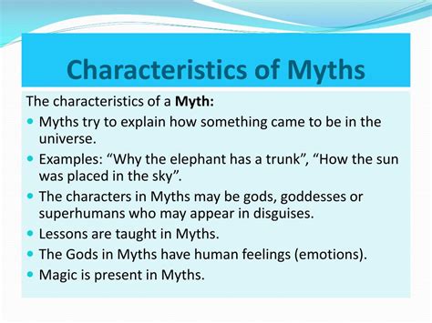 Characteristics and Mythology