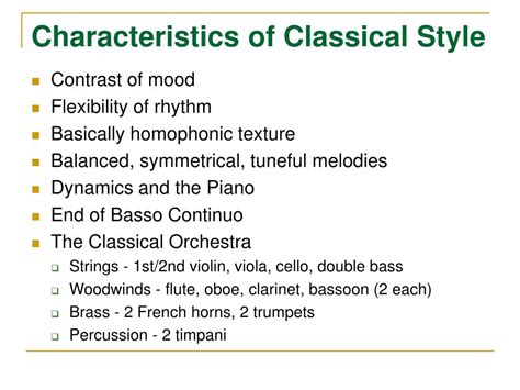 Characteristics of Classicism
