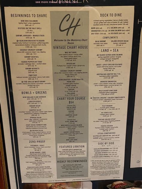 Chart House Menu Monterey Ca