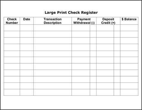 Checkbook Register Template Google Sheets