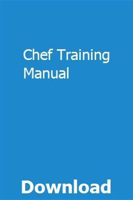 Chef training manual Ebook Epub