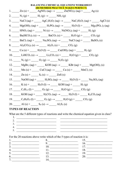 Chem 130 Balancing Equations Answer Reader