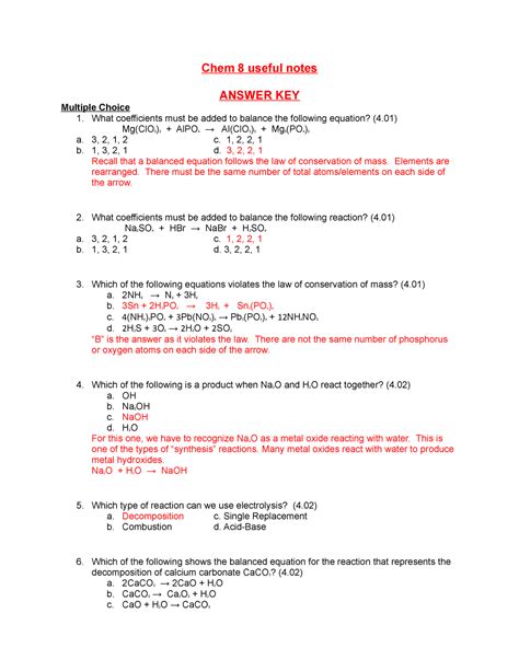 Chemactivity 8 Answers Reader