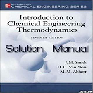 Chemical Engineering Thermodynamics Solution Manual 7th Edition Kindle Editon