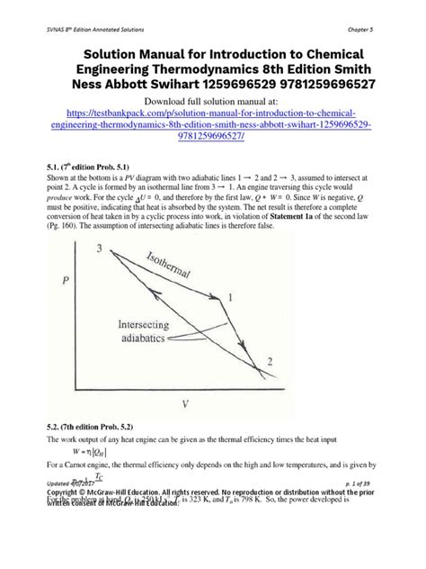 Chemical Engineering Thermodynamics Solutions Doc