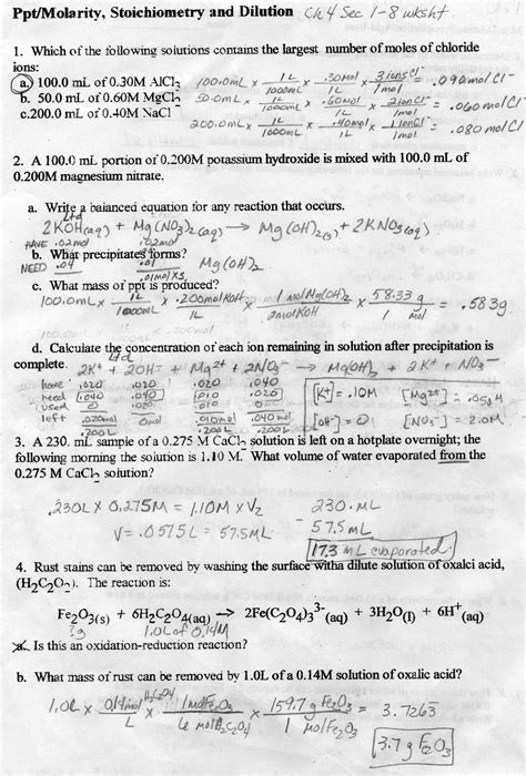 Chemical Equations And Stoichiometry Answers Reader