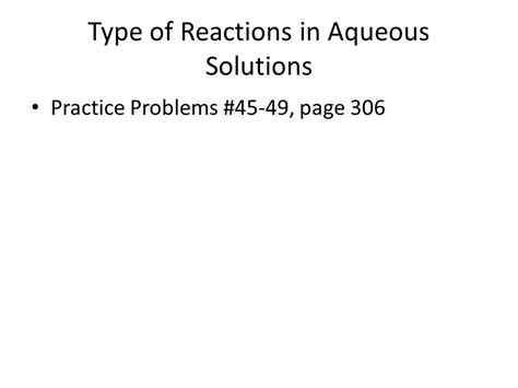 Chemical Reactions In Aqueous Solutions Practice Problems Kindle Editon