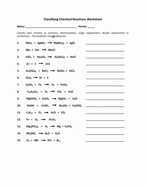 Chemical Reactions Practice Problems Answers Reader