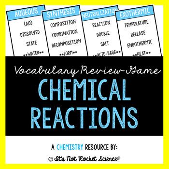 Chemical Reactions Reviewing Vocabulary Matching Answers Epub