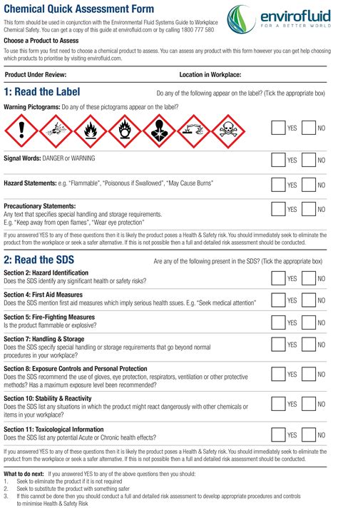 Chemical Risk Assessment Template