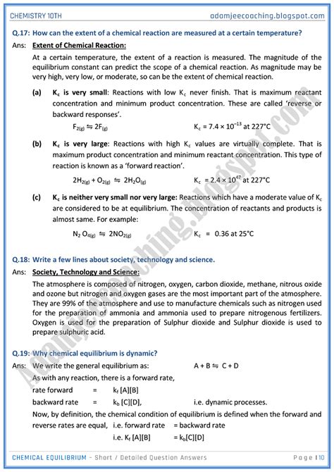 Chemistry 10th Answers Reader