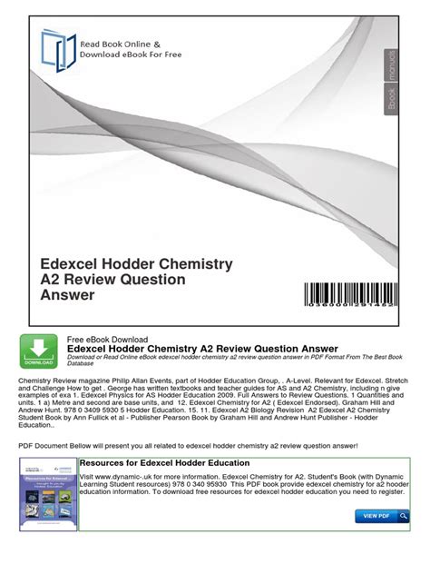 Chemistry A2 Hodder Review Answers Epub