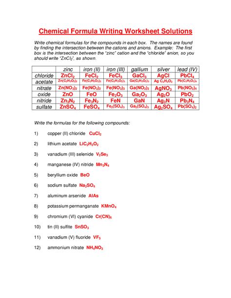 Chemistry Answers Using Chemical Formulas Doc