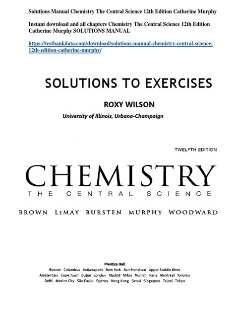 Chemistry Central Science 12th Edition Solutions Manual Ebook Doc