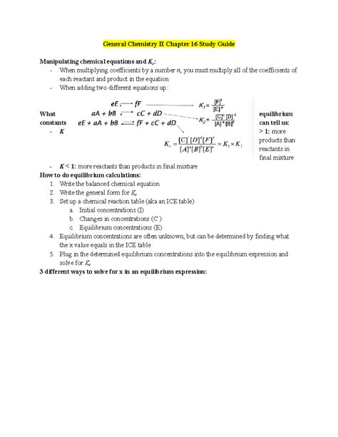 Chemistry Chapter 16 Study Guide Answers Epub