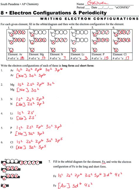 Chemistry Electron Configuration Test Answers Doc