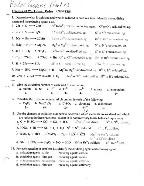 Chemistry If8766 Redox Reactions 93 Answer Key Kindle Editon