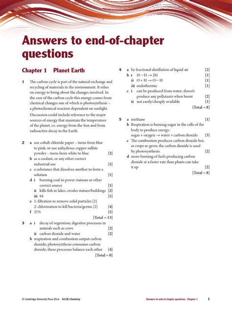 Chemistry In Context End Of Chapter Answers Doc