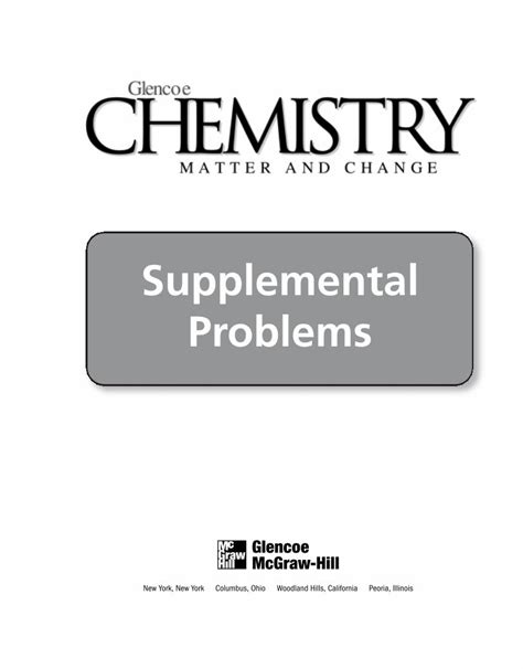 Chemistry Matter Change Supplemental Problems Answers Epub