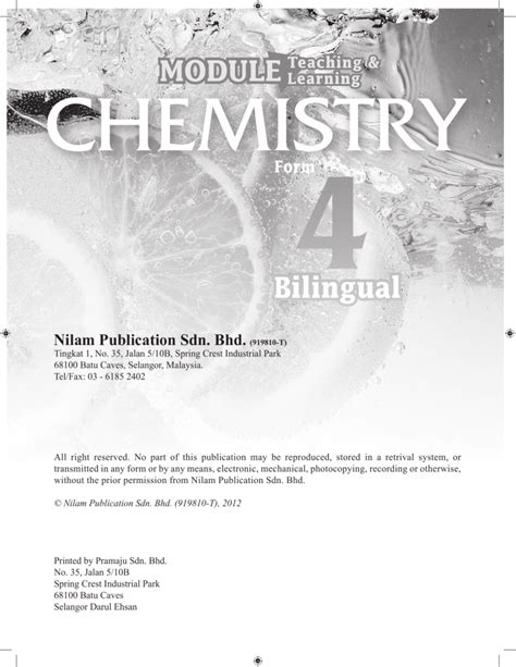 Chemistry Module Nilam Answer Doc