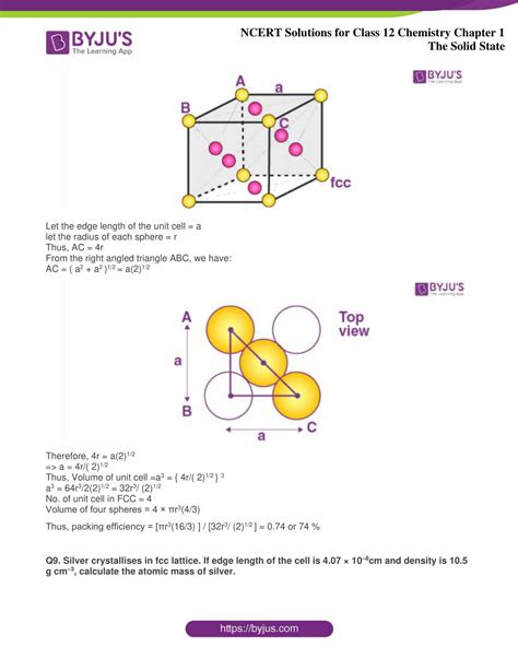 Chemistry Ncert Solution Of Solid State Kindle Editon