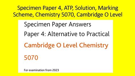 Chemistry Practical Alternative A Answer May June 2014 PDF