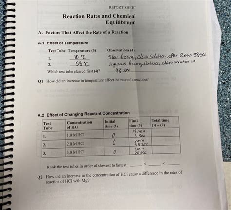 Chemistry Reaction Rates And Equilibrium Test Answers Epub