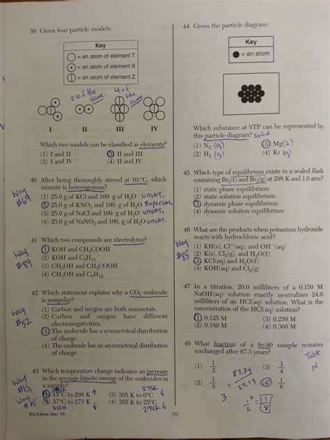 Chemistry Regents Answer Doc