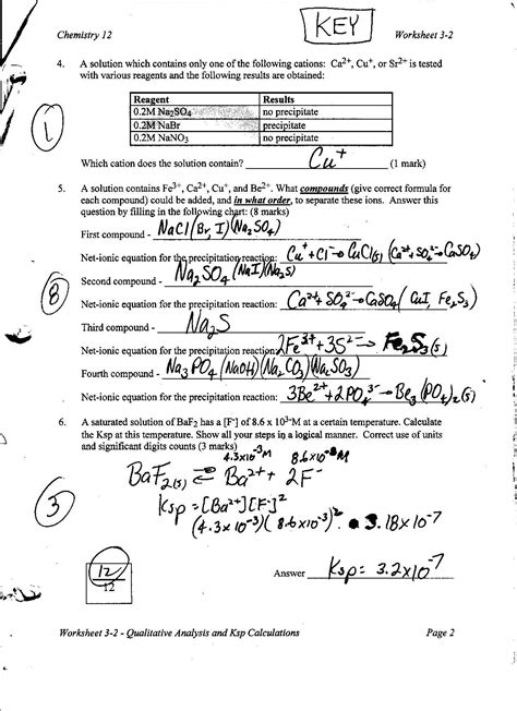 Chemistry Review Sheet Answer Key Doc