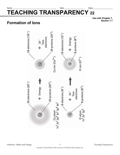 Chemistry Teaching Transparency Master Answers PDF