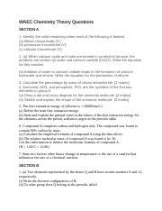 Chemistry Theory Waec Solution Doc