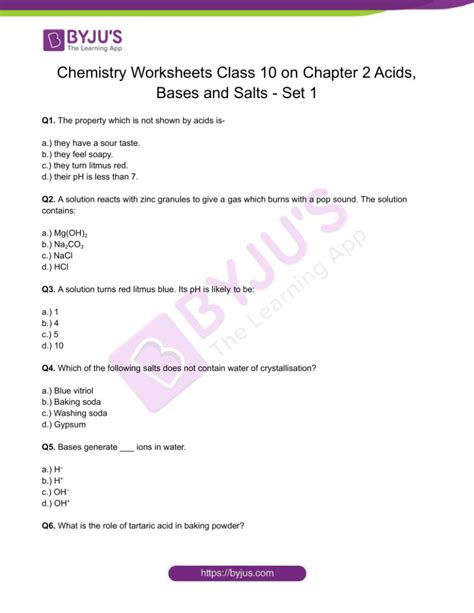 Chemistry Workbook Answers Acids Bases And Salts PDF