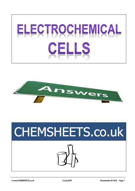 Chemsheets 046 electrochemistry answers Ebook Reader