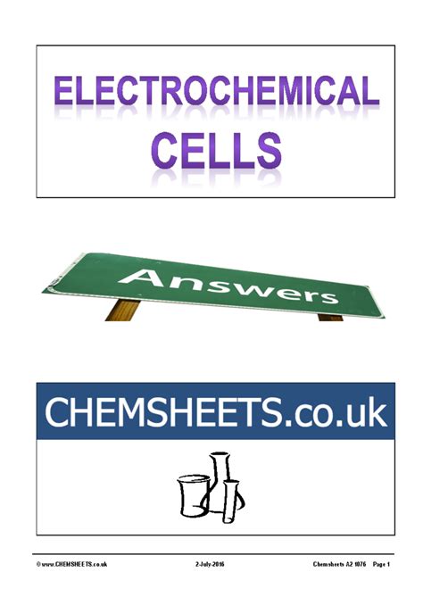 Chemsheets Electrochemistry Answers A2 046 Ebook Doc