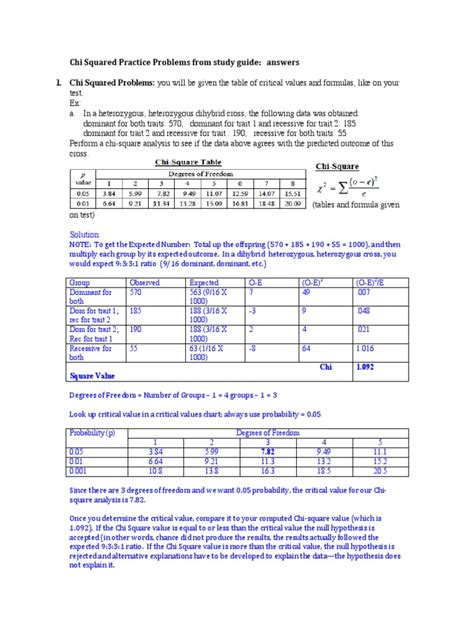 Chi Square Practice Problems With Answers Kindle Editon