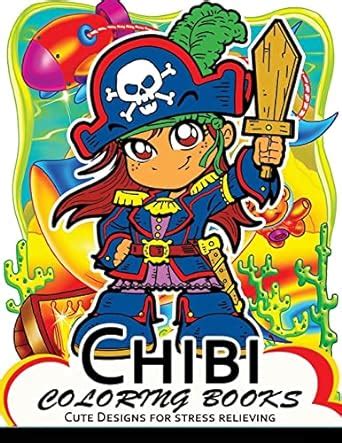 Chibi Coloring Books Cute character Designs with flower and Nature Doc