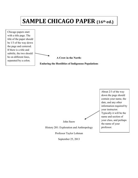 Chicago Paper Template