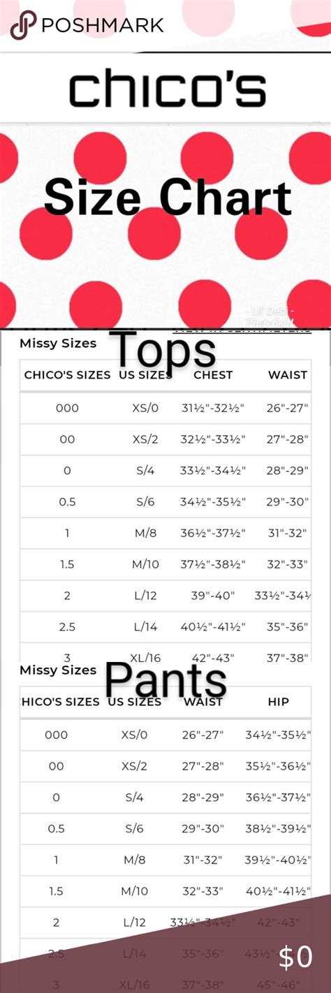 Chicos Size 1 Conversion Chart
