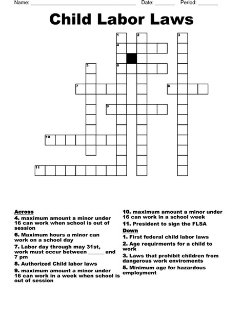 Child Labor Crosswords Answers Epub