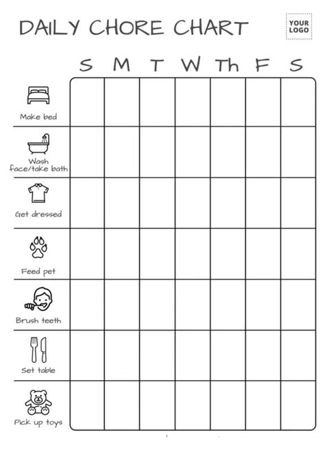 Children's Chore Chart Printable