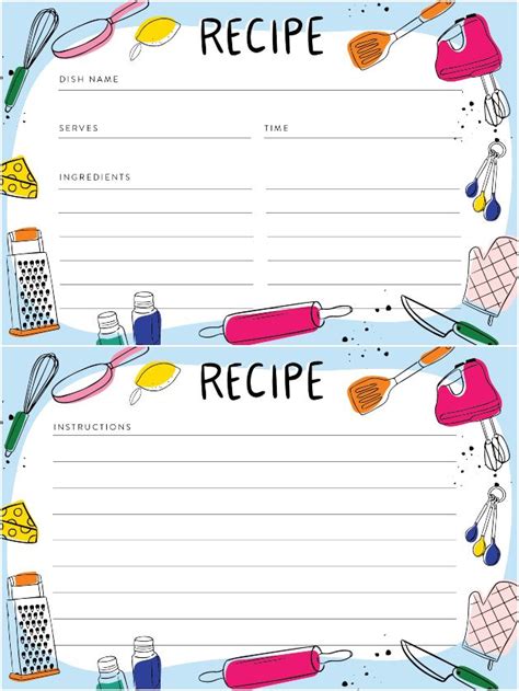 Children's Recipe Template