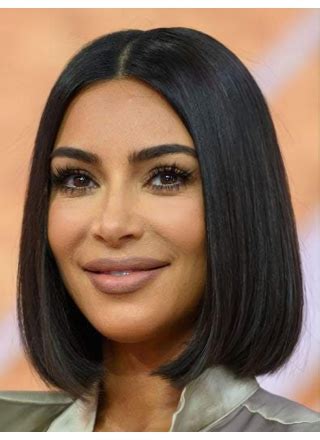 Chin Length 12" Straight Bobs Lace Front Kim Kardashian Wigs