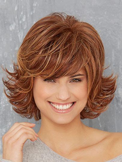 Chin Length Copper 10" Wavy Synthetic Monofilament Wigs